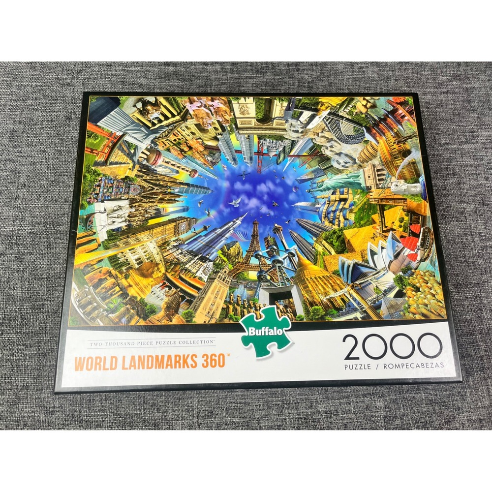 Buffalo Games World Landmarks 360 2000 Piece Jigsaw Puzzle 92000 New Sealed